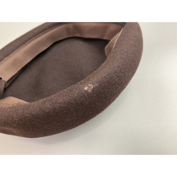 1920\'s Merrimac Hat Corp Women’s 100% Wool Beret In Brown Made in USA Vintage